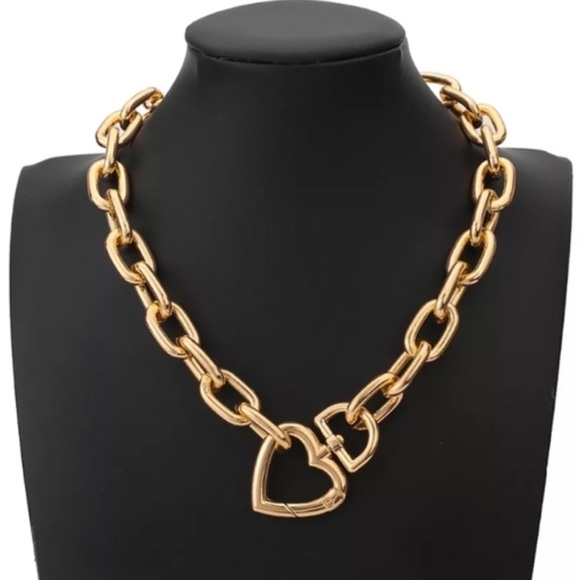 - 🌸Chunky Chainlink  Choker Necklace SilverTone - Picture 8 of 9